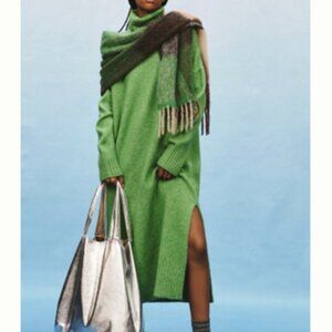 Daily Practice Karigan Midi Turtleneck Sweater Dress - Kelly Green Petite Medium